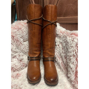 Women's Freebird Lancaster Brown Leather Tall Boots size 9